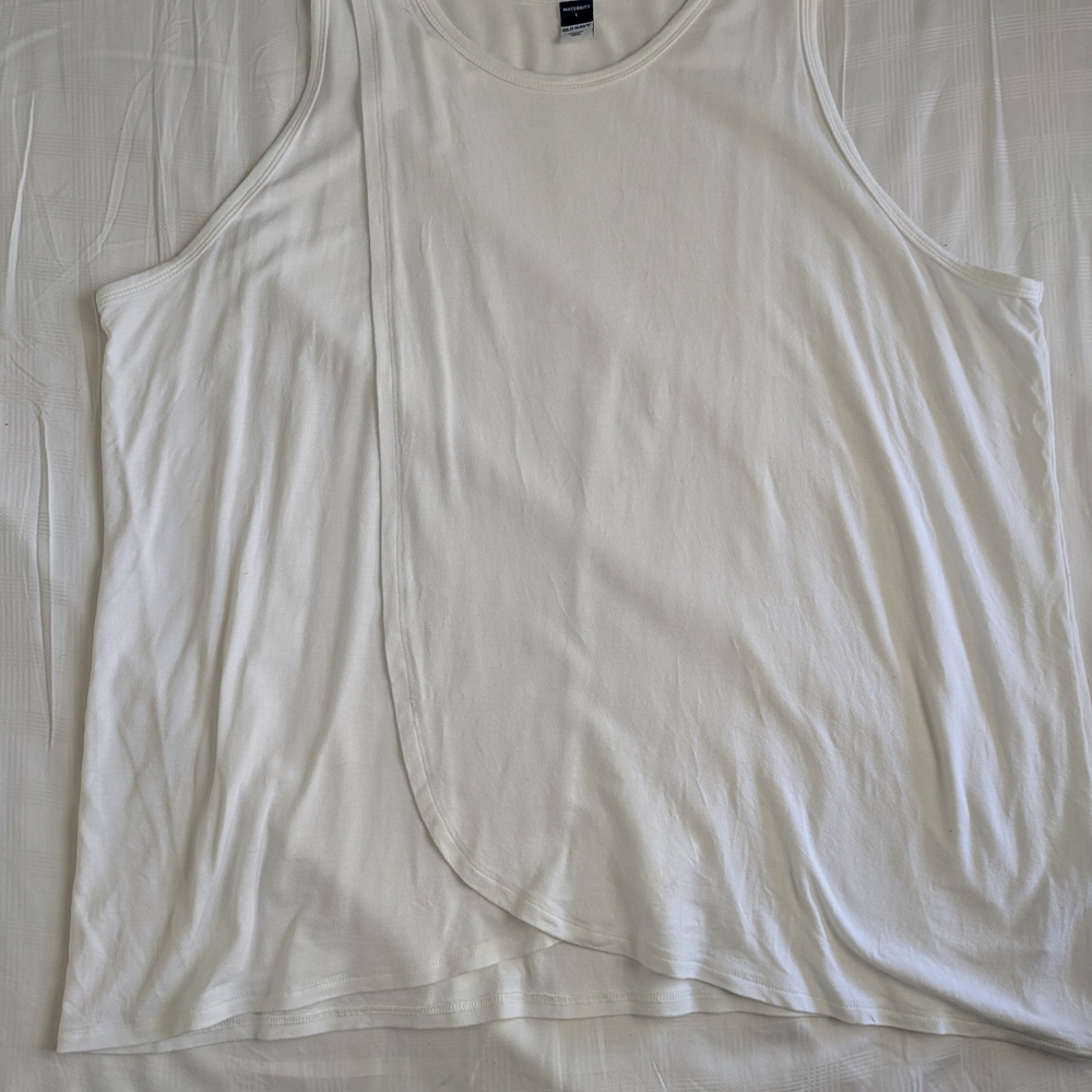 Women's White Nursing Sleeveless Top